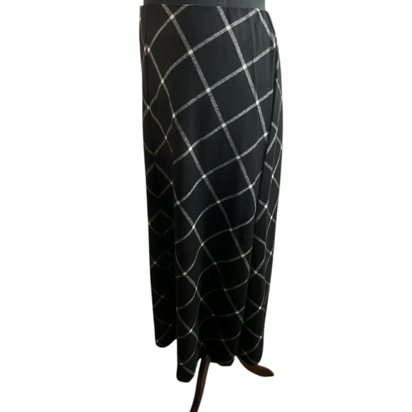 Jessica London Wool Blend Maxi Black and White Checkered Skirt - Picture 10 of 10